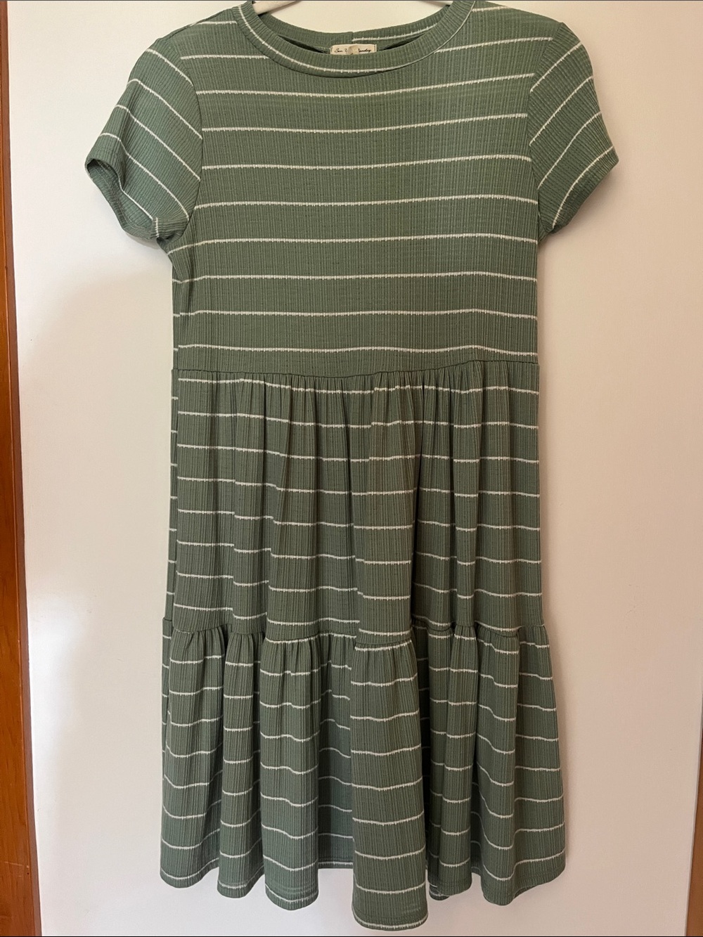 Striped Sage Green Dress